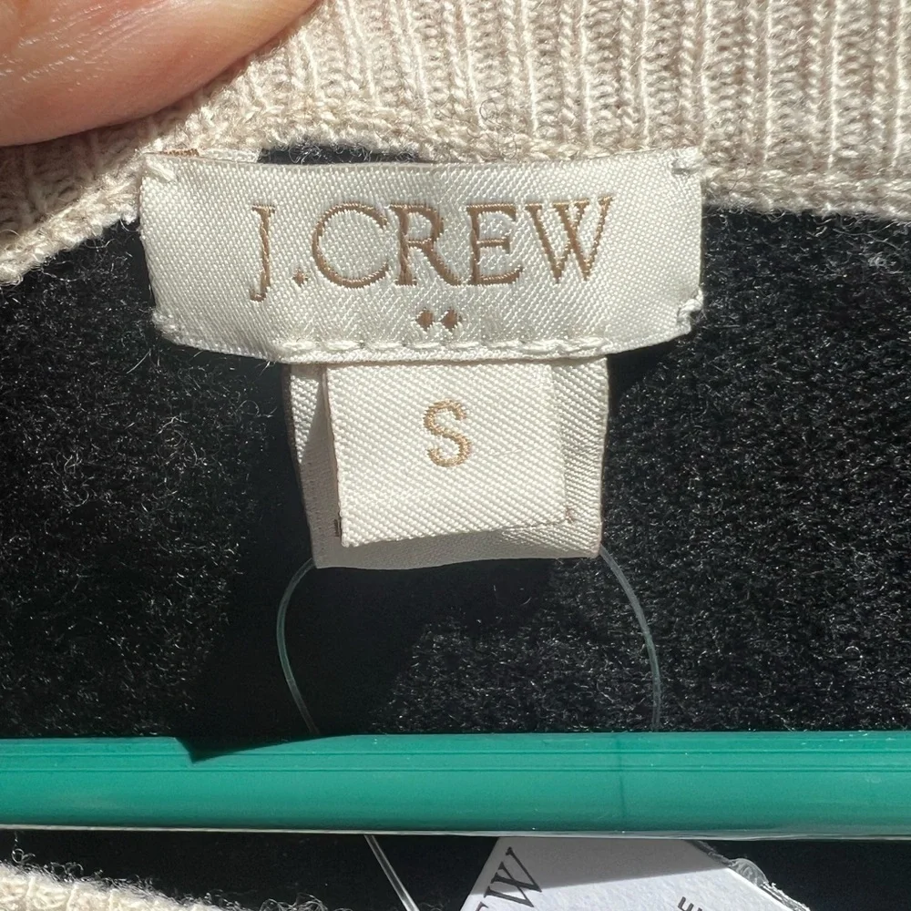 New ▶️ J. Crew ◀️ Color Block Wool Blend Crew Sweater with elbow patch.